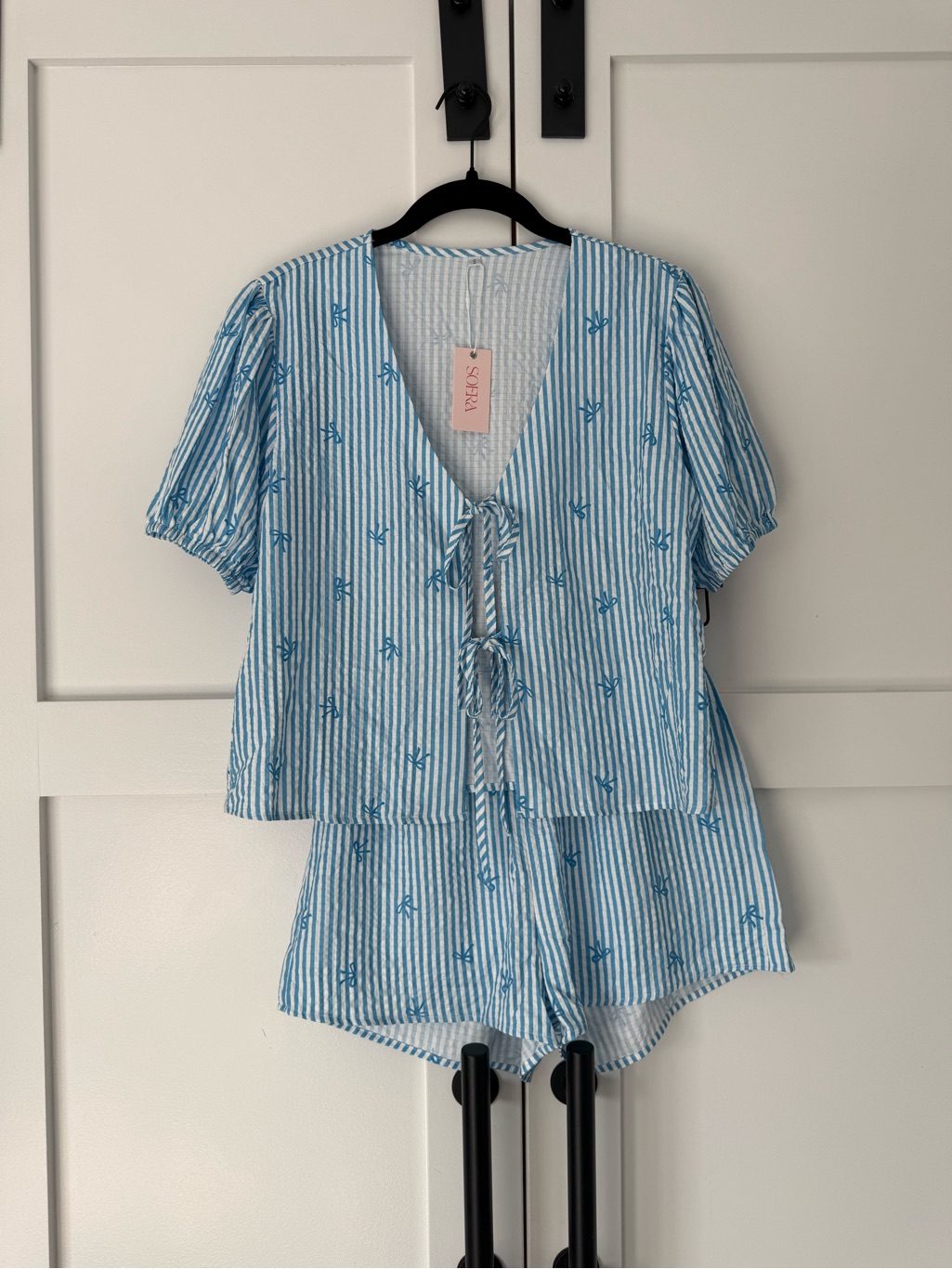Sienna Striped Tie-Front Two-Piece Short Set — image 3 of 8
